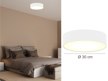 Deckenlampe CEILING DREAM, Stoff Weiß / Abdeckung satiniert, Ø 30cm