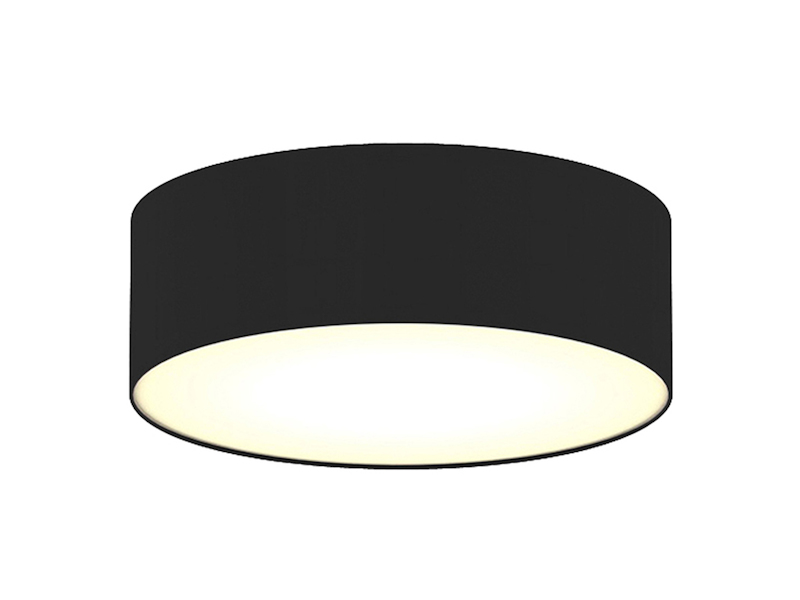 Deckenlampe CEILING DREAM, Stoff Schwarz / Abdeckung satiniert, Ø 30cm
