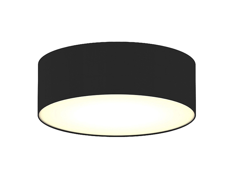 Runde Deckenlampe, Stoff schwarz/Abdeckung satiniert, Ø 30 cm, CEILING DREAM