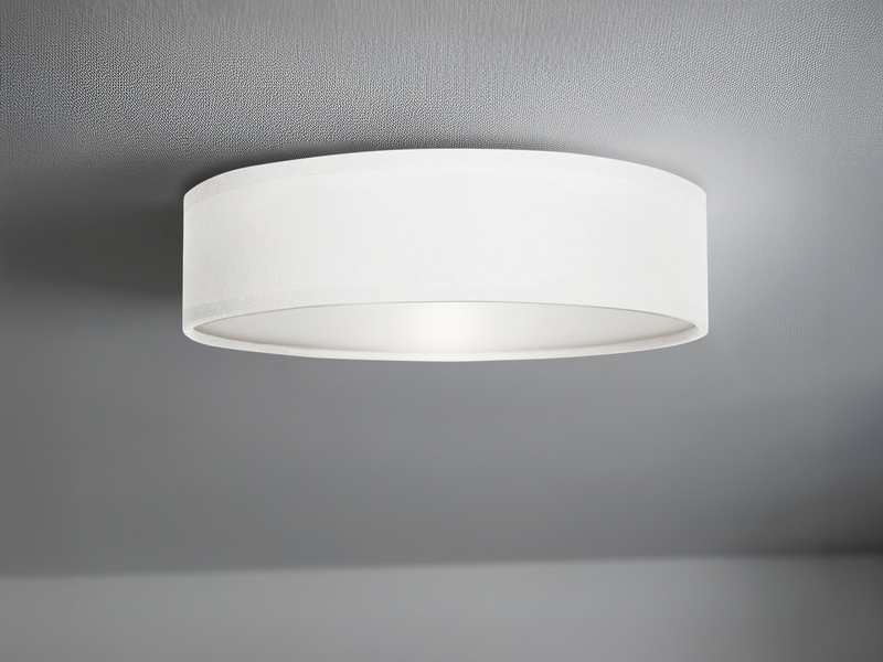 Deckenlampe CEILING DREAM, Stoff Weiß / Abdeckung satiniert, Ø 40cm