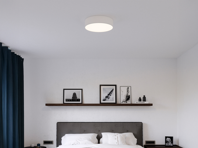 Deckenlampe CEILING DREAM, Stoff Weiß / Abdeckung satiniert, Ø 40cm