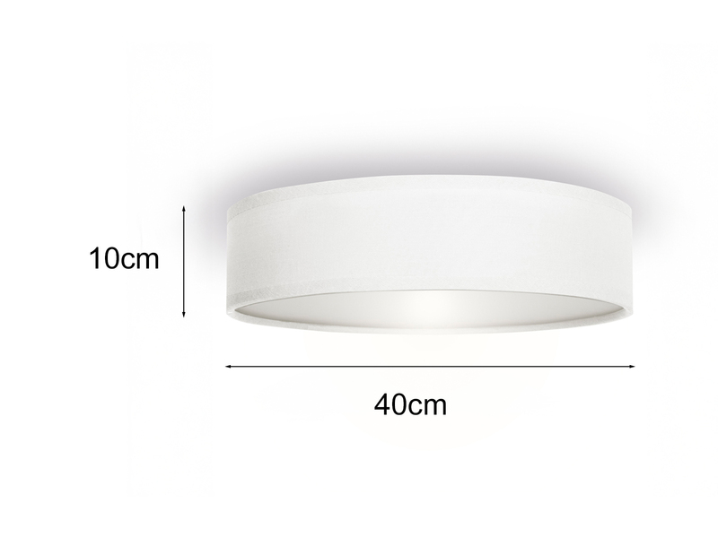 Deckenlampe CEILING DREAM, Stoff Weiß / Abdeckung satiniert, Ø 40cm