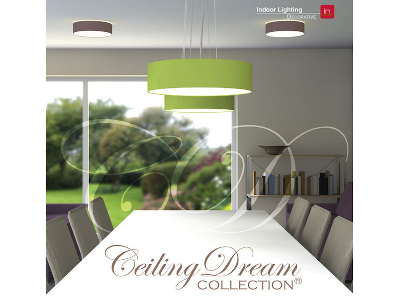 Deckenlampe CEILING DREAM, Stoff Grau / Abdeckung satiniert, Ø 40cm