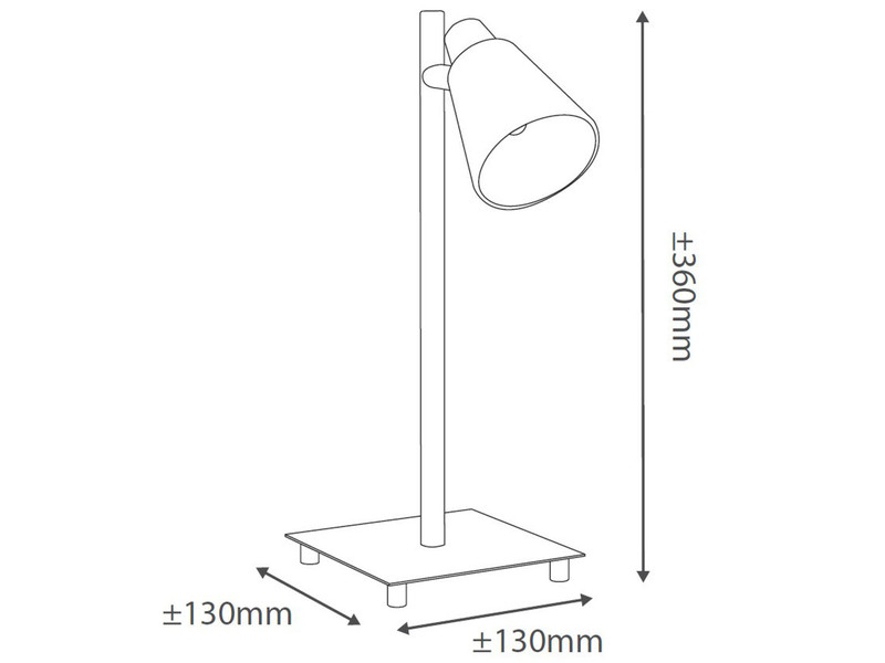 Tischlampe in weiß/chrom , schwenkbar, ANTONIO MIRO