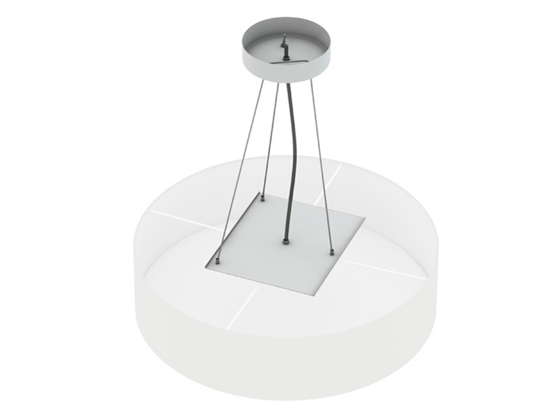Hängelampe CEILING DREAM, Stoff Grau / Abdeckung satiniert, Ø 20cm