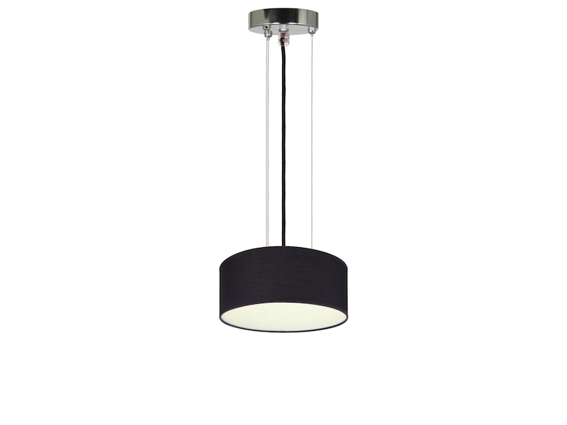 Hängelampe CEILING DREAM, Stoff Schwarz / Abdeckung satiniert, Ø 20cm