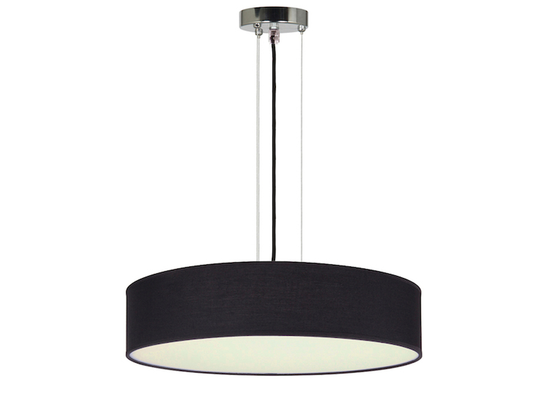 Hängelampe CEILING DREAM, Stoff Schwarz / Abdeckung satiniert, Ø 40cm