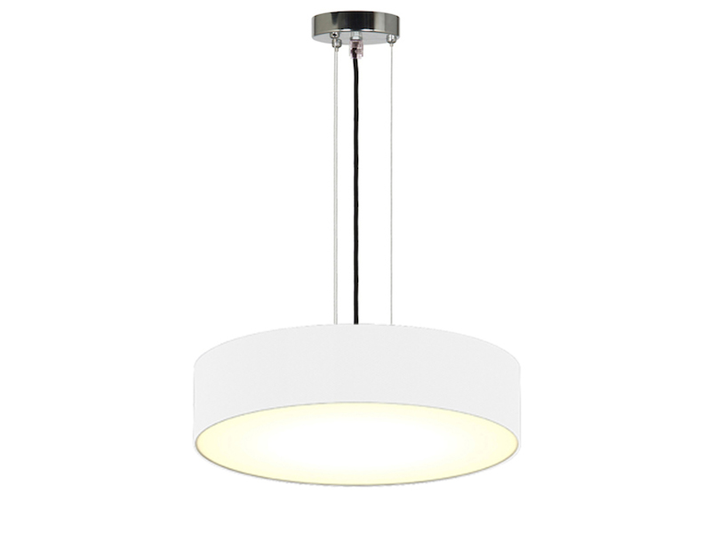 Hängelampe CEILING DREAM, Stoff Weiß / Abdeckung satiniert, Ø 40cm
