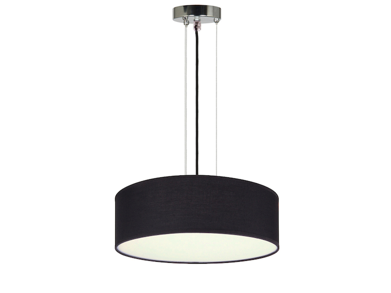 Hängelampe CEILING DREAM, Stoff Schwarz / Abdeckung satiniert, Ø 30cm