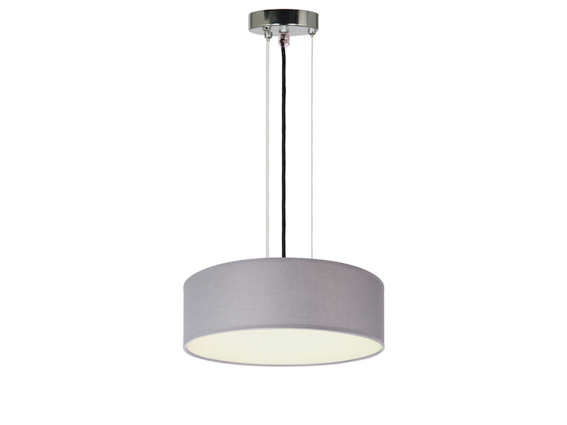 Hängelampe CEILING DREAM, Stoff Grau / Abdeckung satiniert, Ø 30cm