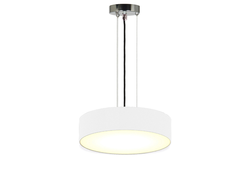 Hängelampe CEILING DREAM, Stoff Weiß / Abdeckung satiniert, Ø 30cm