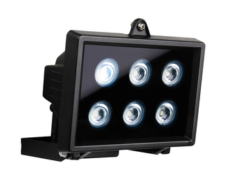 LED-Scheinwerfer mit 6x1W, kaltweiß, IP44, schwarz