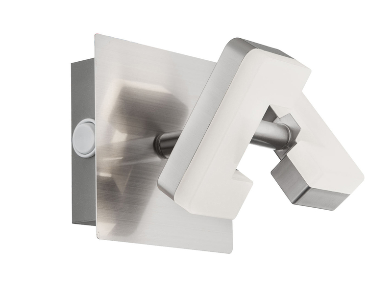 LED Wandstrahler ZARA mit Schalter, Silber matt, Breite 10,5cm
