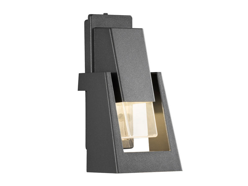 Dimmbare LED Außenwandlampe POTENZA, Aluminum schwarz, austauschbares LED Modul