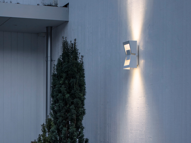 Dimmbare LED Außenwandleuchte POTENZA, Alu weiß, austauschbares LED Modul