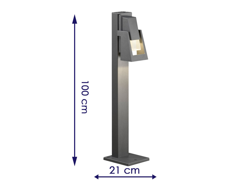 LED Wegeleuchte POTENZA, Aluminium Schwarz, Höhe 100cm