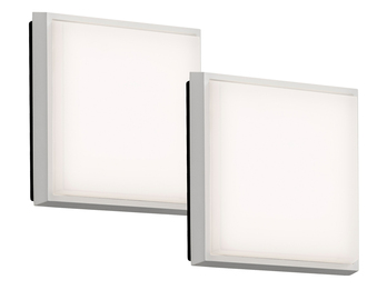 2er-Set LED Wandleuchten / Deckenleuchten CESENA eckig, weiß, 10 Watt, 900 Lumen