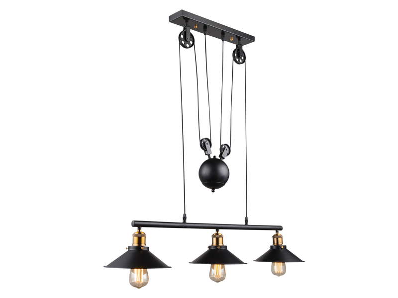 Zugpendelleuchte LENIUS 3-flammig höhenverstellbar bis 180cm, Breite 92cm