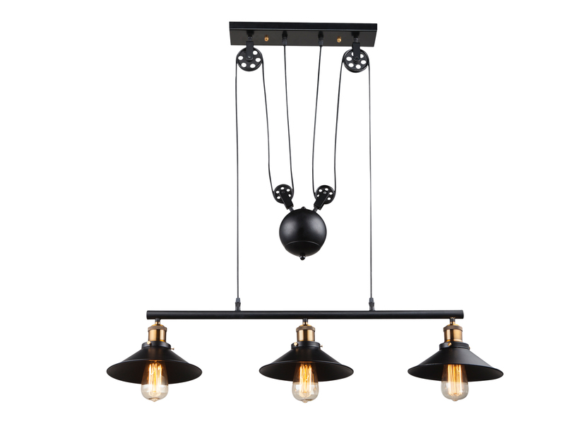 Zugpendelleuchte LENIUS 3-flammig höhenverstellbar bis 180cm, Breite 92cm
