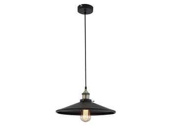 Elegante Pendelleuchte KNUD schwarz matt / gold, inkl. E27 Leuchtmittel, Ø 36cm