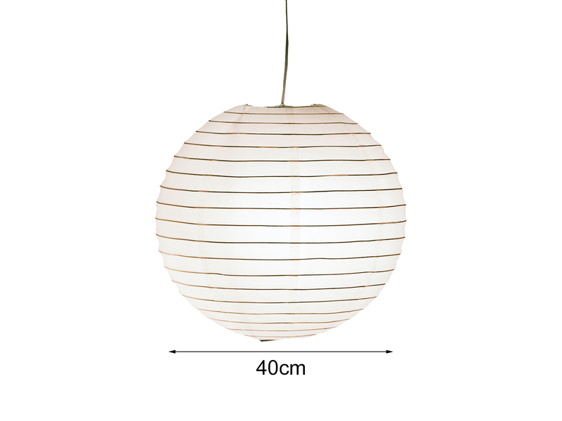 Pendelleuchte Japan-Kugel Papier Lampion weiß mit dimmbarer LED, Ø 40cm