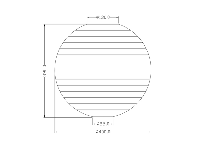 Pendelleuchte Japan-Kugel Papier Lampion weiß mit dimmbarer LED, Ø 40cm