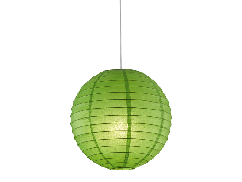 Pendelleuchte Japan-Kugel Papier Ø 40cm, Lampion grün mit dimmbarer LED