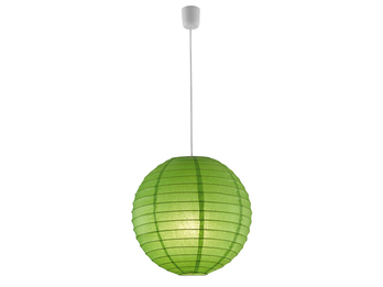 Pendelleuchte Japan-Kugel Papier Ø 40cm, Lampion grün mit dimmbarer LED