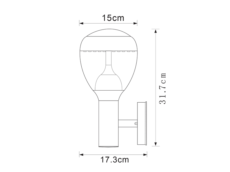 LED Außenwandleuchte CALLISTO mit Bewegungsmelder in Silber, Höhe 32cm