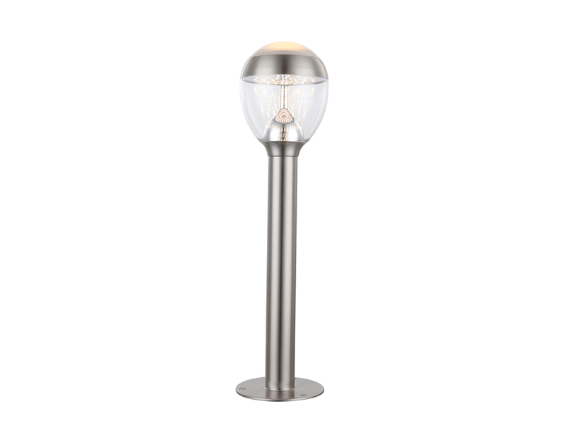 Ausgefallene LED Wegeleuchte CALLISTO aus Edelstahl in Silber, Höhe 59cm