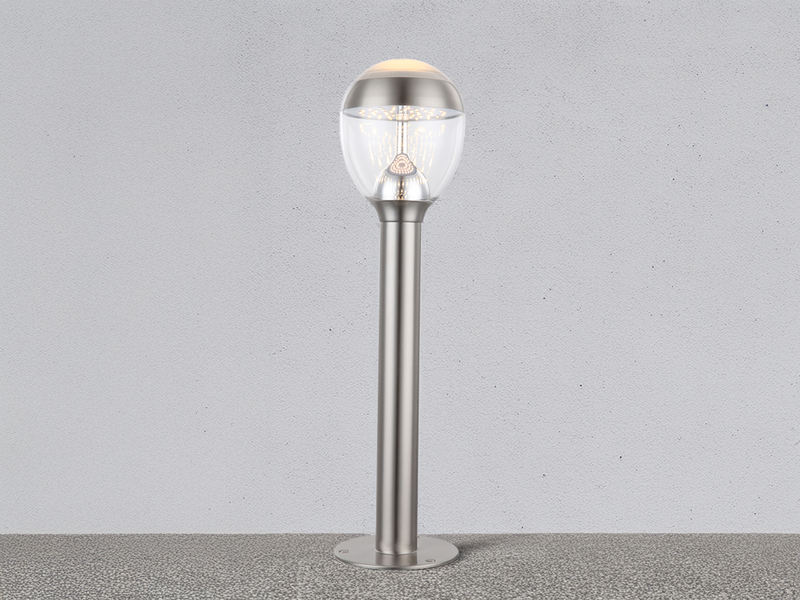 Ausgefallene LED Wegeleuchte CALLISTO aus Edelstahl in Silber, Höhe 59cm