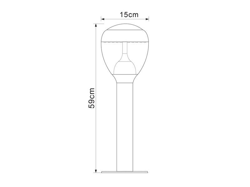 Ausgefallene LED Wegeleuchte CALLISTO aus Edelstahl in Silber, Höhe 59cm