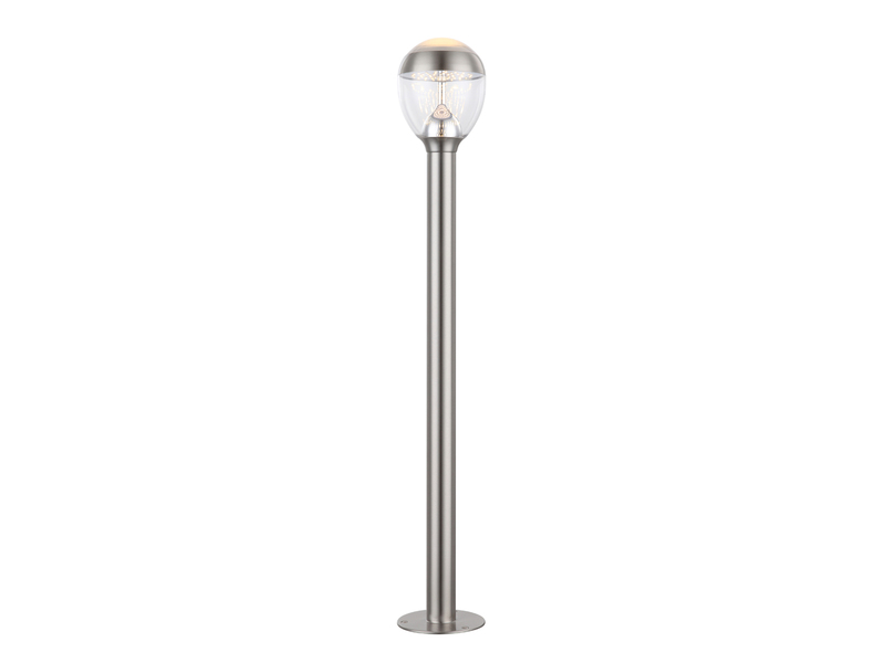 Ausgefallene LED Wegeleuchte CALLISTO aus Edelstahl in Silber, Höhe 99cm