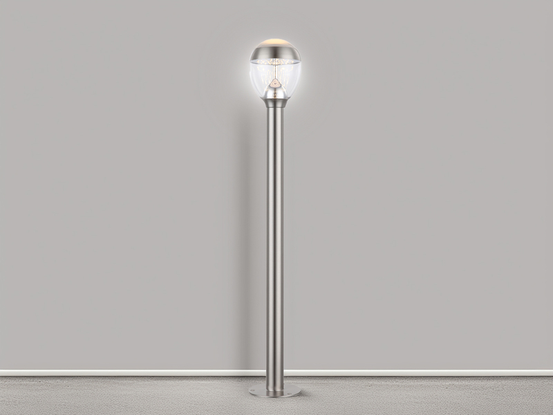 Ausgefallene LED Wegeleuchte CALLISTO aus Edelstahl in Silber, Höhe 99cm
