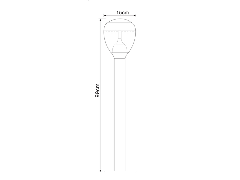 Ausgefallene LED Wegeleuchte CALLISTO aus Edelstahl in Silber, Höhe 99cm