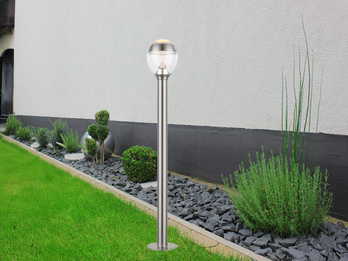 Ausgefallene LED Wegeleuchte CALLISTO aus Edelstahl in Silber, Höhe 99cm