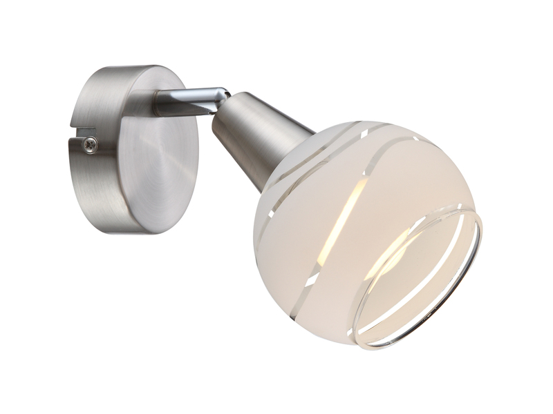 LED Wandstrahler ELLIOTT mit Glasschirm satiniert, Breite 9,7cm