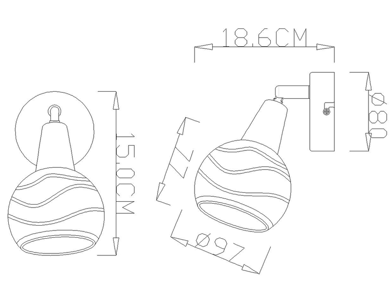 LED Wandstrahler ELLIOTT mit Glasschirm satiniert, Breite 9,7cm