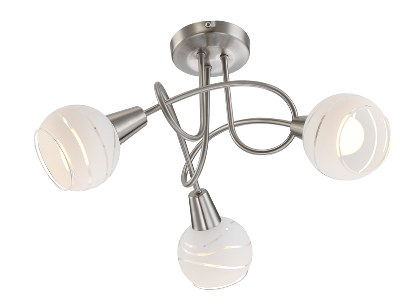 3-flammige LED Deckenlampe / Deckenstrahler ELLIOTT mit satinierten Schirmen