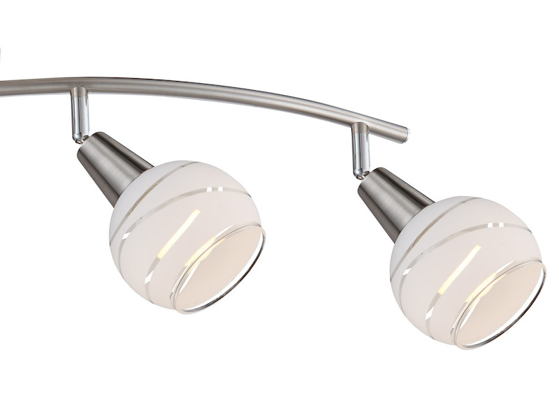 LED Deckenstrahler ELLIOTT 4-flammig, Glasschirme satiniert, Breite 70cm