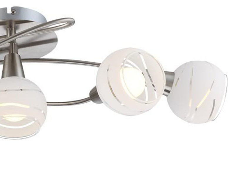 5-flammige LED Deckenlampe / Deckenstrahler ELLIOTT mit satinierten Schirmen