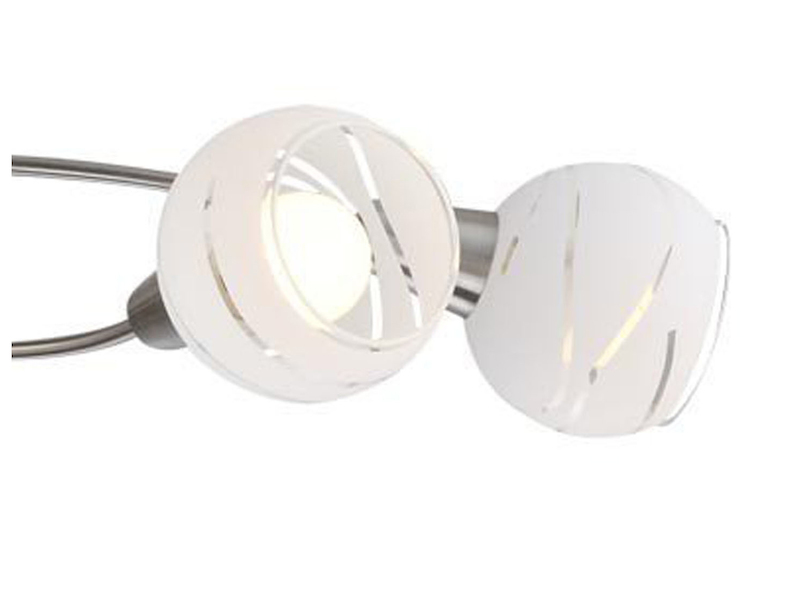 Deckenleuchte ELLIOTT 5-flammig, Glasschirme satiniert, Breite 62cm