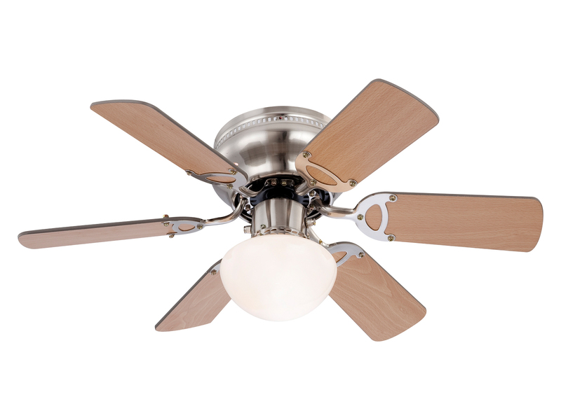 Deckenventilator UGO mit Licht und Zugschalter leise, Ahorn/Graphit Ø 76cm
