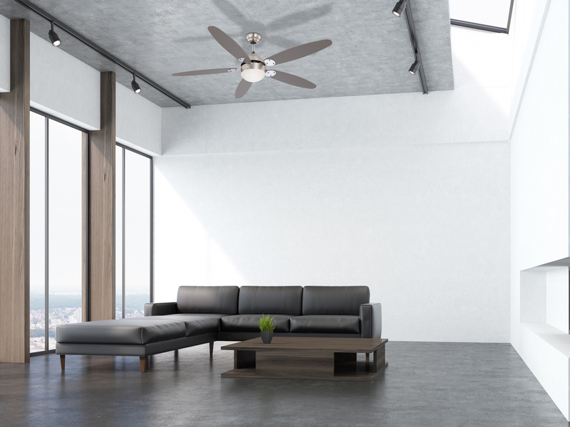 Deckenventilator AZURA mit Licht und Zugschalter leise, 2 Flügelfarben, Ø132cm