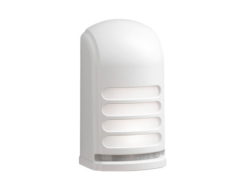 LED Außenwandleuchte PRATO mit Bewegungsmelder & Batterie, Weiß, H 13cm