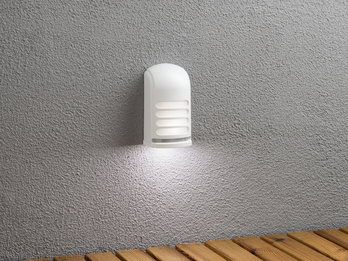 LED Außenwandleuchte PRATO mit Bewegungsmelder & Batterie, Weiß, H 13cm