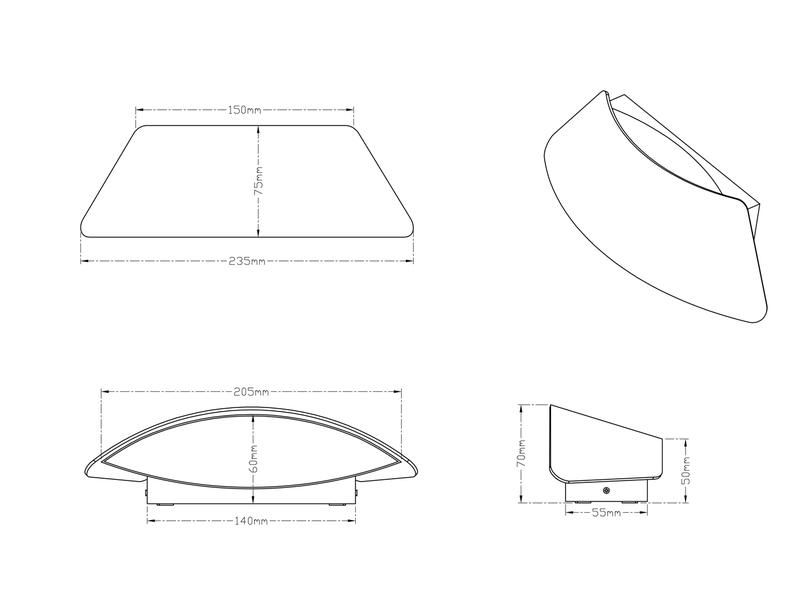 LED Außenwandleuchte SACRAMENTO Up and Down Light in Anthrazit