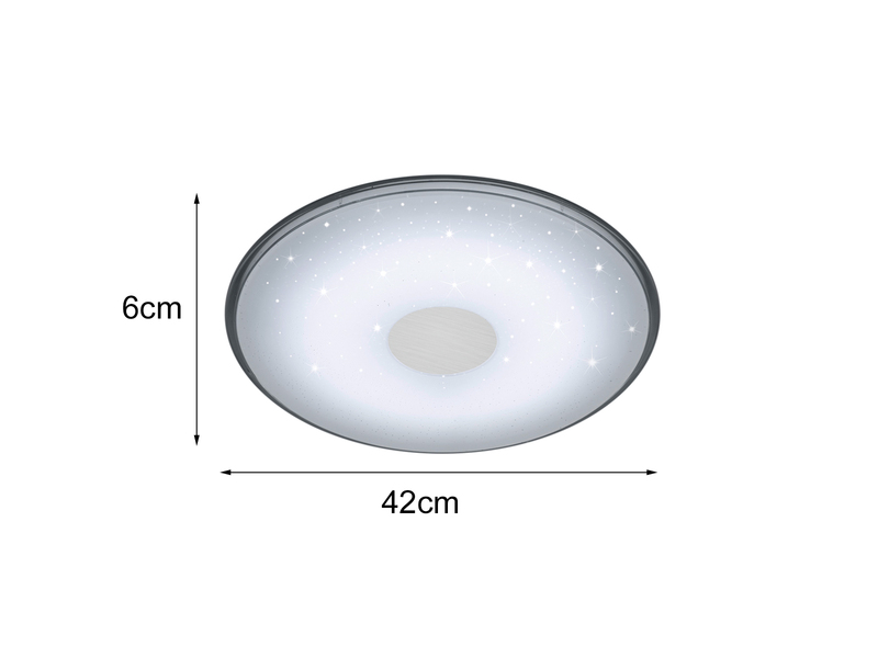 LED Deckenleuchte SHOGUN, Fernbedienung, dimmbar, Sternlichteffekt, Ø 42 cm