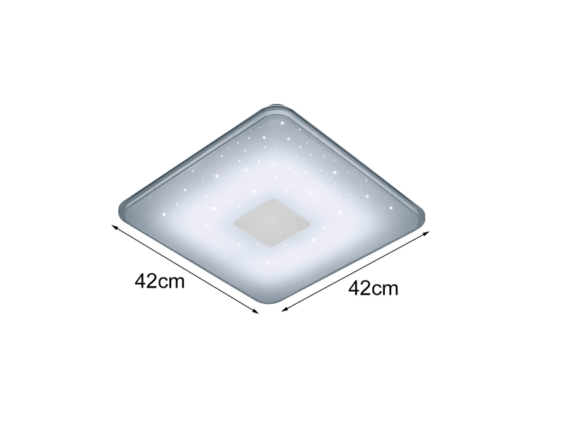 LED Deckenlampe SAMURAI mit Fernbedienung & Sternenhimmel, Quadrat 42cm