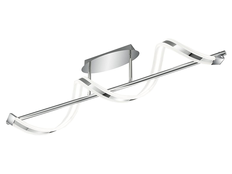 LED Deckenleuchte SYDNEY in Silber Chrom, dimmbar, Breite 103cm